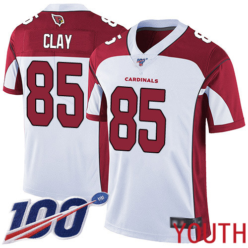 Arizona Cardinals Limited White Youth Charles Clay Road Jersey NFL Football #85 100th Season Vapor Untouchable